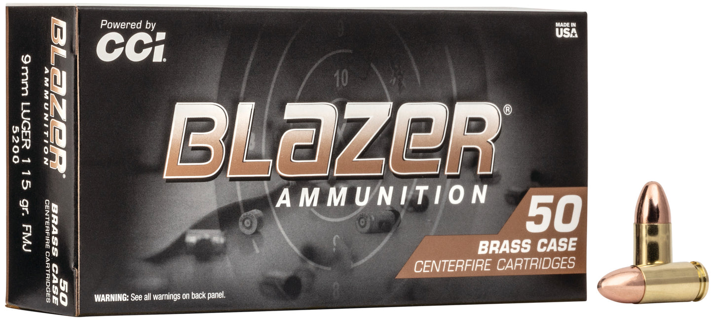 CCI BLAZER 9mm 115gr FMJ 250rds