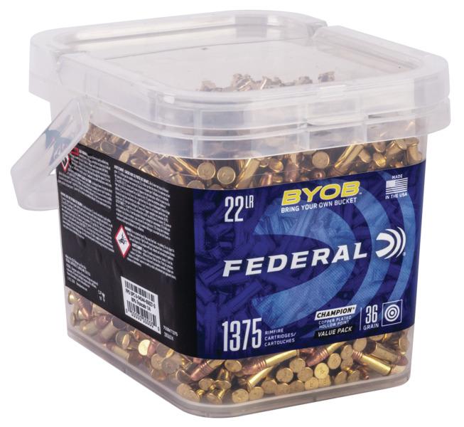 Federal Champion BYOB Rimfire Ammunition 22lr 36gr CPHP 1260 fps 1375/ct