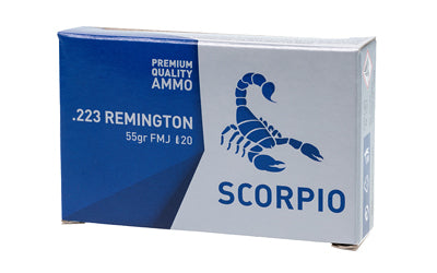 STV Technology, Scorpio Ammo 223 Remington 55 Grain, Full Metal Jacket, 20 Round Box